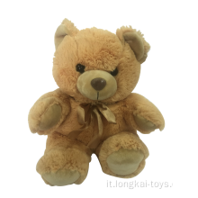 Peluche Teddy Bear In Golden Bow